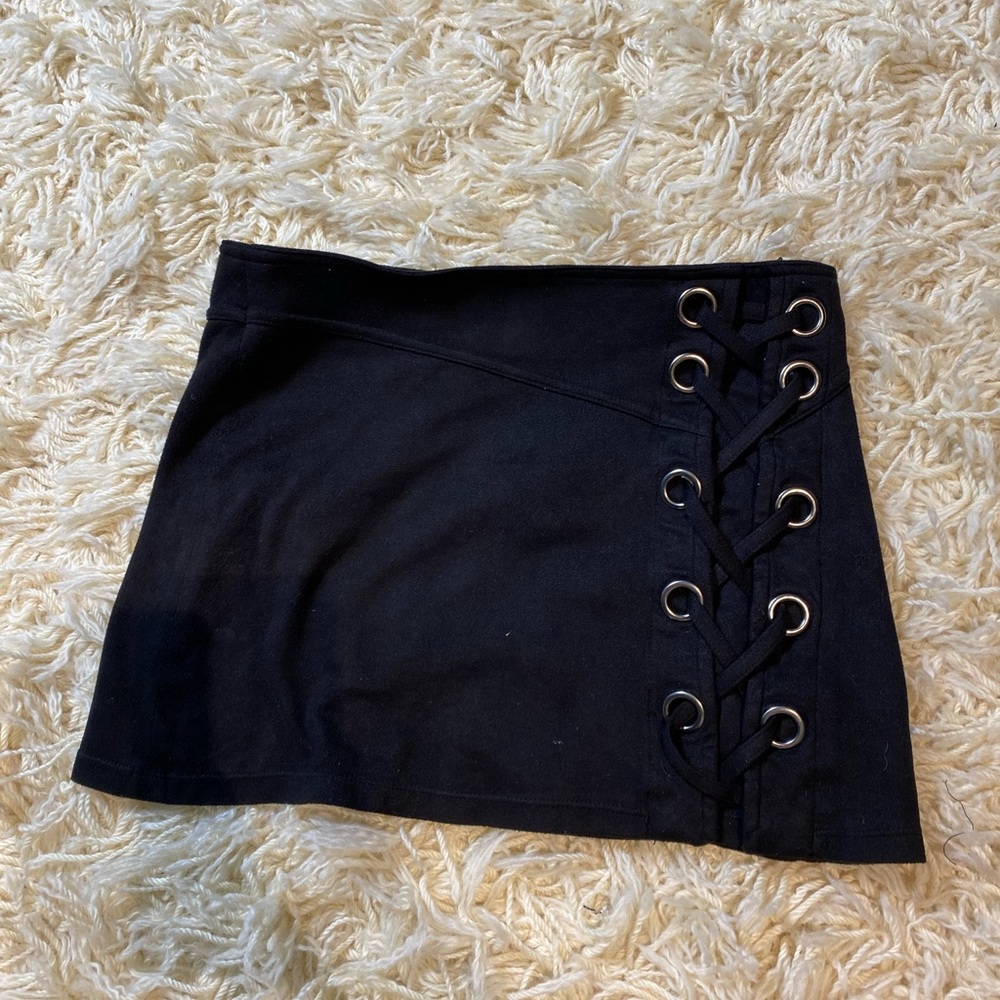 Suzette Collection Lace Up Mini Skirt
